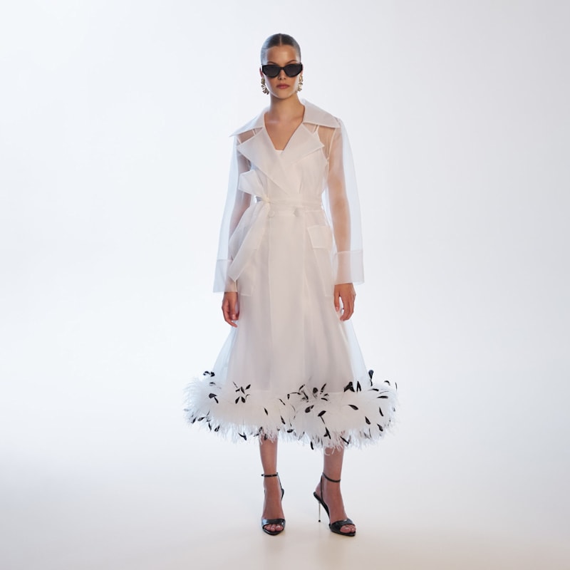 Thumbnail of Sheer Organza Trench Dress In White image