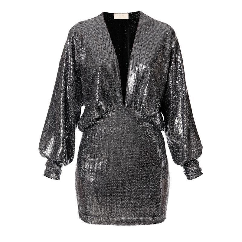 black mini embellished dress A NIGHT TO REMEMBER SLINKY RHINESTONE MINI DRESS IN BLACK – AKIRA
