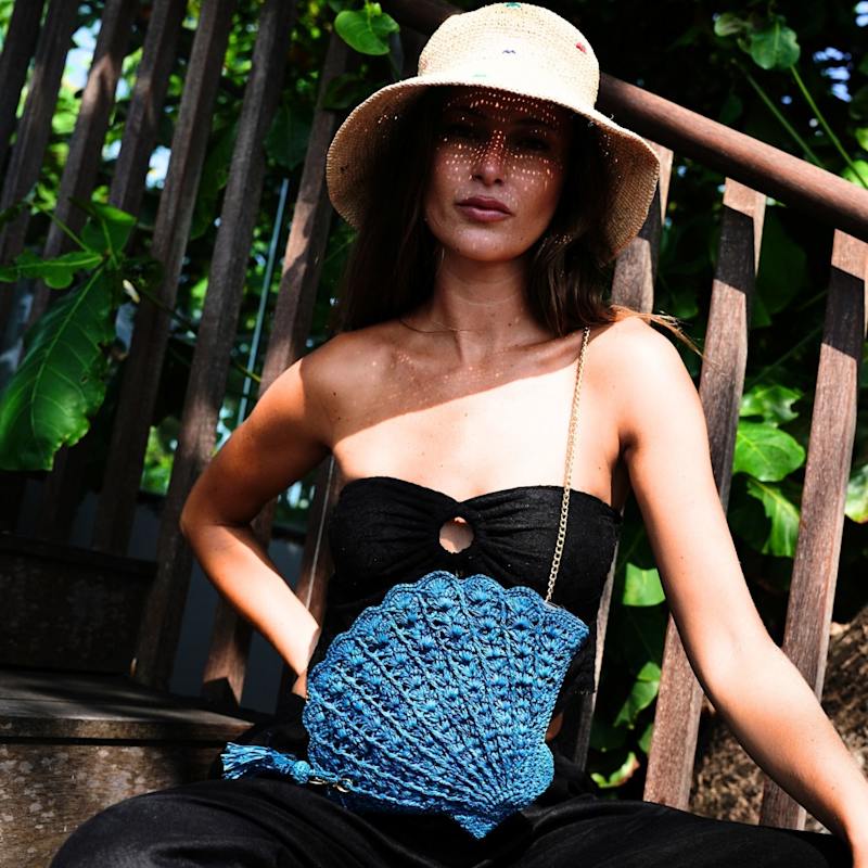 Shell Raffia Bag -Blue | Zanatany Concepts | Wolf & Badger
