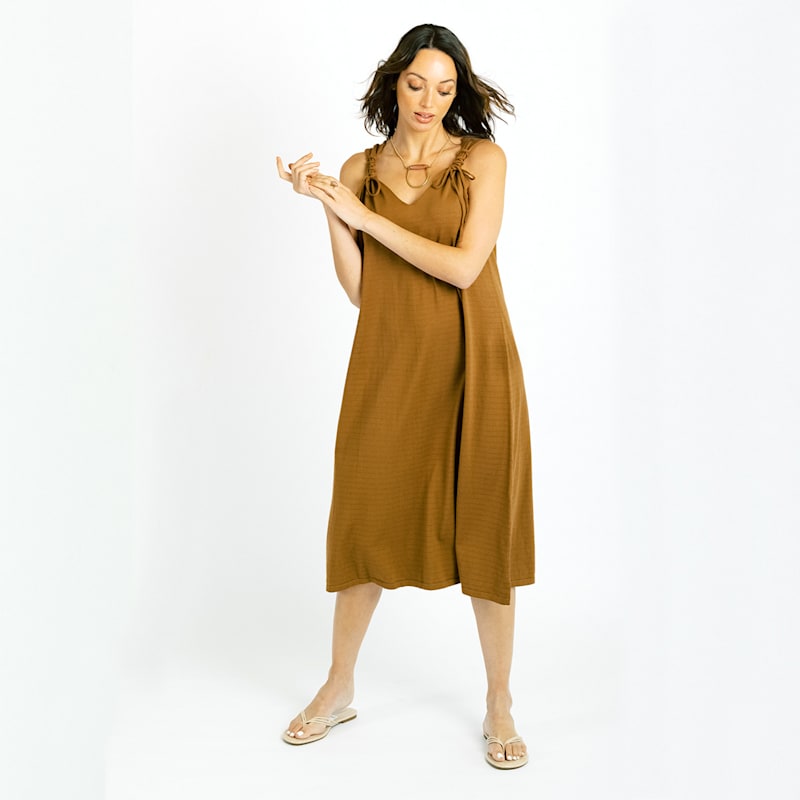 Thumbnail of Cashmere Maxi Slip Dress - Rum Caramel image