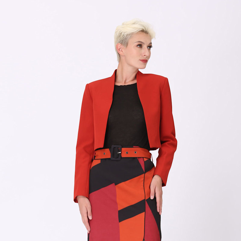 Women's Short Bolero Jacket - Red | Extra Small | Smart and Joy