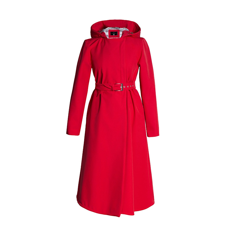 Floor Length Red Long Raincoat LL Bean Women's Red Hooded Knee