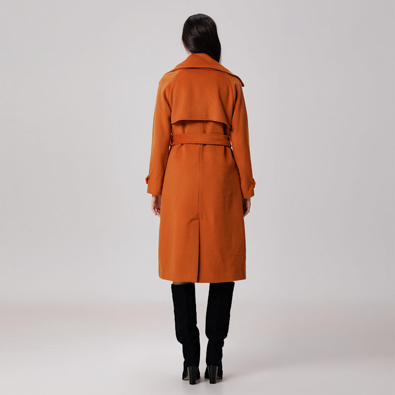 ジャケット・アウター BISHOOL Wool Trench Coat Handmade Black Wool Trench – Long Snap-Front | Xiaolizi