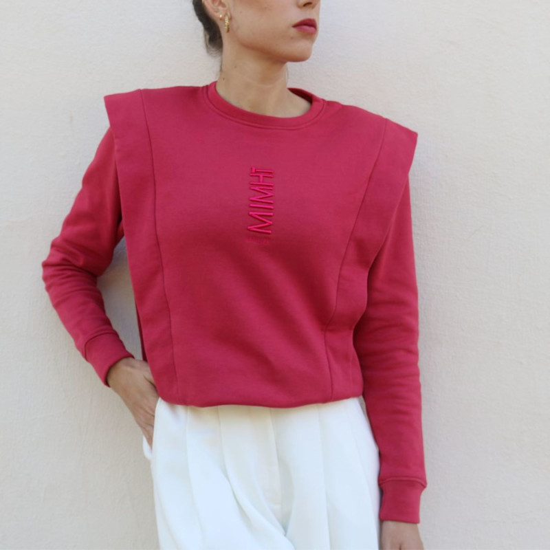 Thumbnail of Shoulder Pad Lauper Sweatshirt – Raspberry image