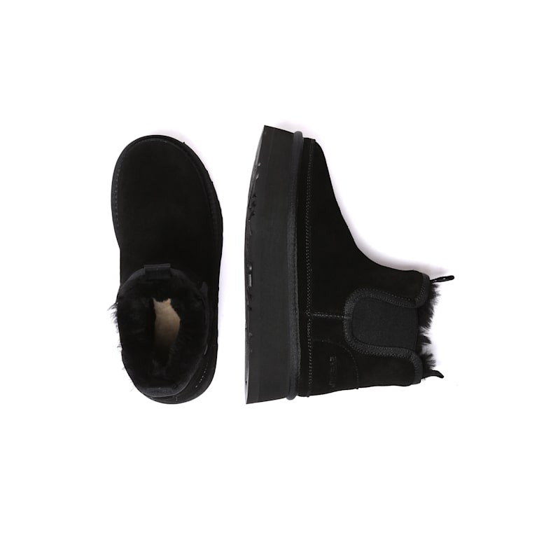 Thumbnail of Shoveler Leather Platform Short Chelsea Boots In Black image