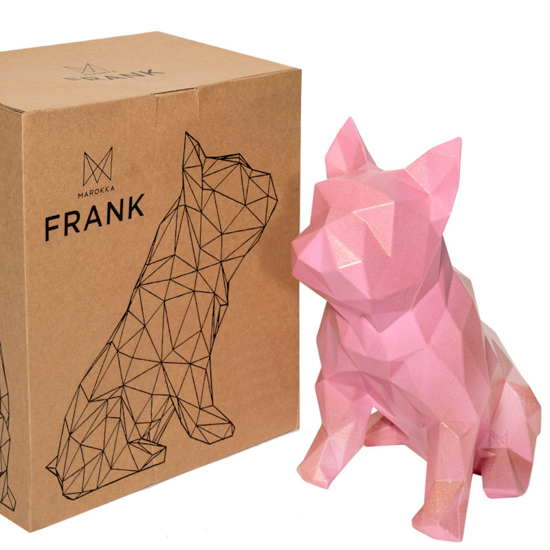 Thumbnail of French Bulldog Geometric Sculpture - Frank In Fondant Pink image