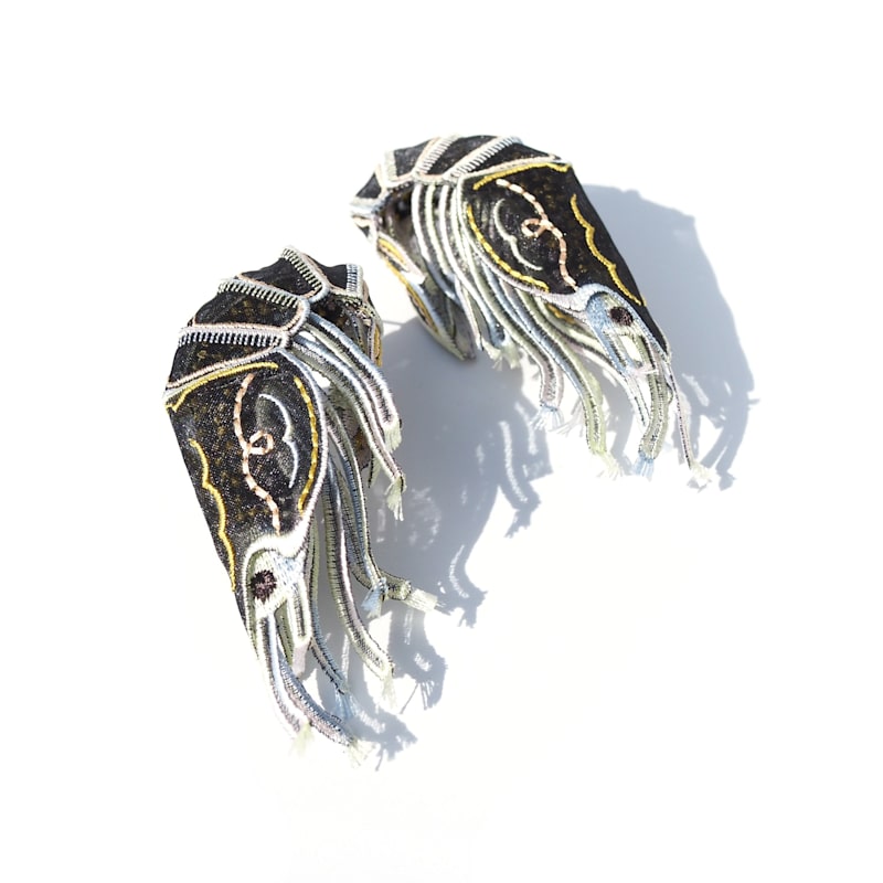 Thumbnail of Shrimps Statement Sculptural Earrings - Black image
