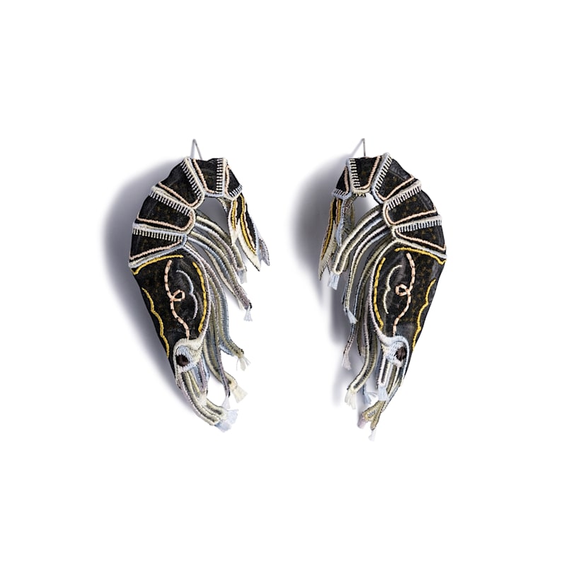 Thumbnail of Shrimps Statement Sculptural Earrings - Black image