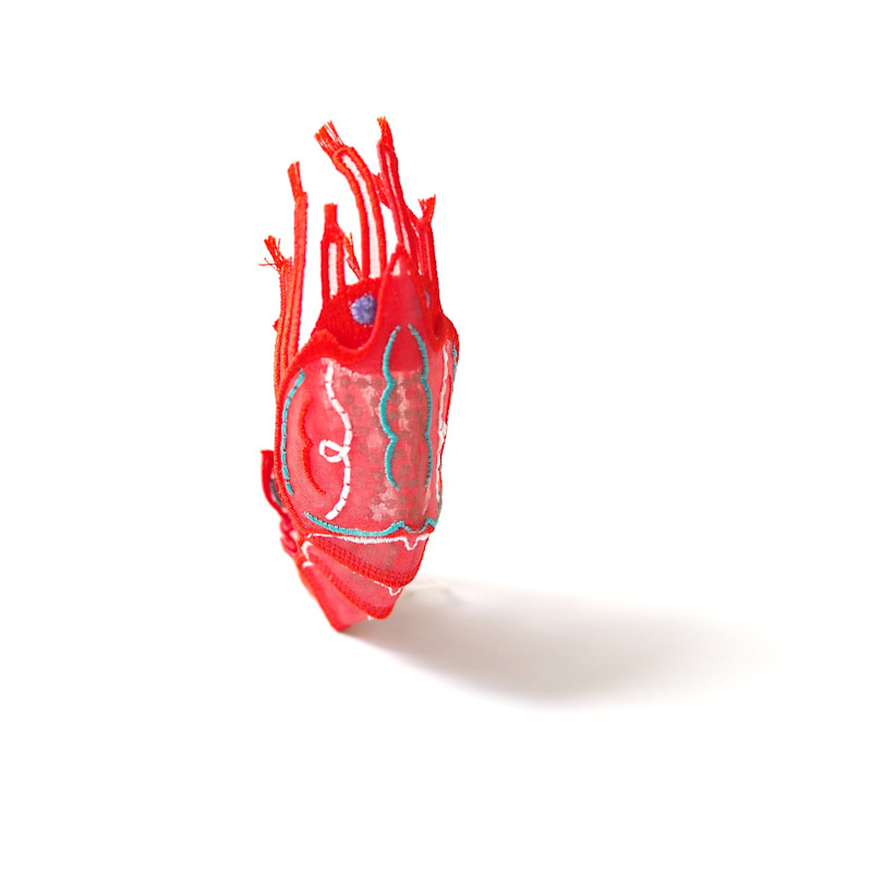 Thumbnail of Shrimps Statement Sculptural Earrings - Red image