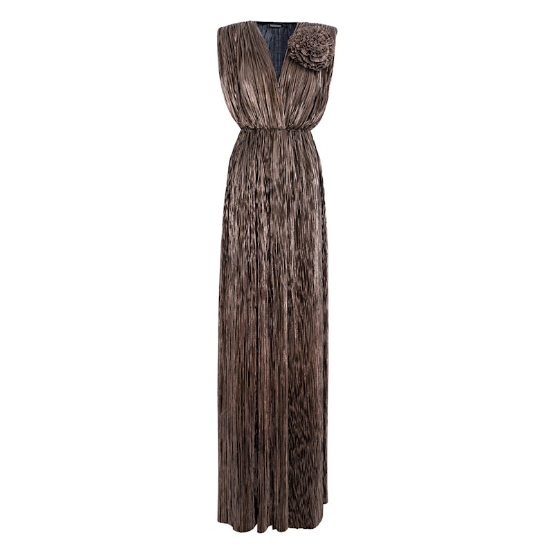 gold and cream maxi dress GOLD STRAPLESS LONG DRESS | CULT MIA main image 0