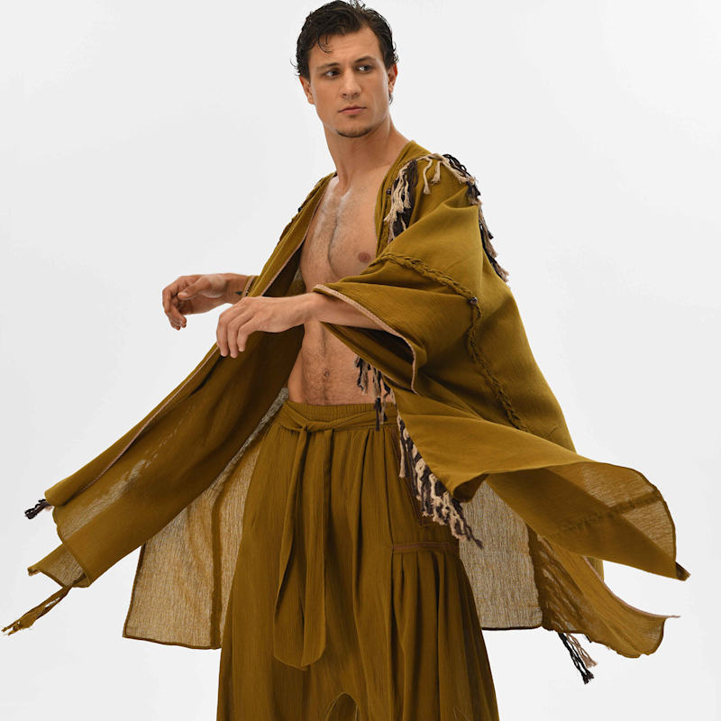 Thumbnail of Sidra Poncho Brown - Boho Unisex Cape Kimono image