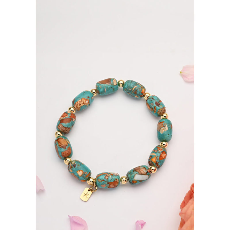 Thumbnail of Sierra Bloom Turquoise Emperor Stone Beaded Bracelet image