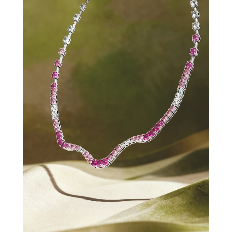 Thumbnail of Sierra Ridgeline Collar Necklace - Fuchsia Pink image