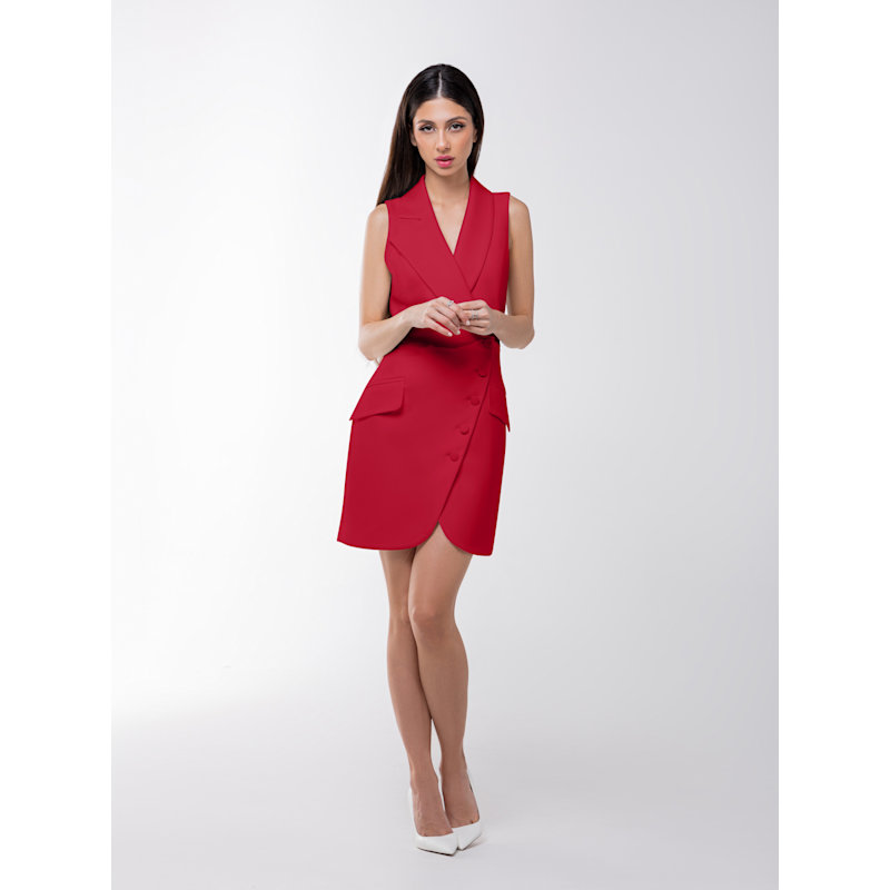 Thumbnail of Significant Other Sleeveless Blazer Mini Dress - Fierce Red image