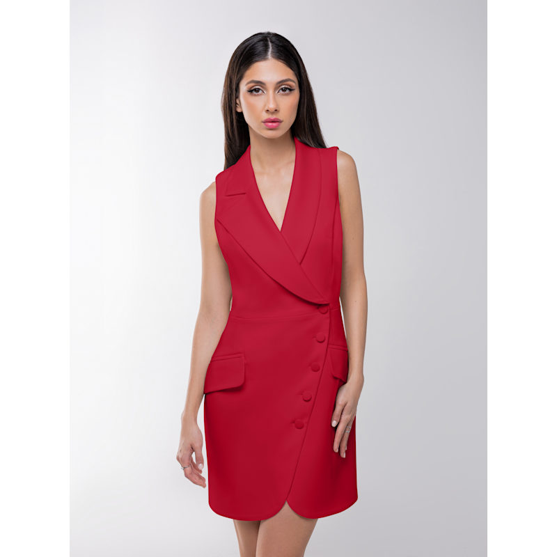Thumbnail of Significant Other Sleeveless Blazer Mini Dress - Fierce Red image