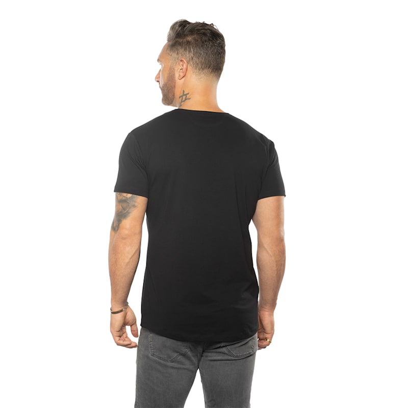 Thumbnail of Silas Raw Neck Slim Fit Tee - Obsidian image