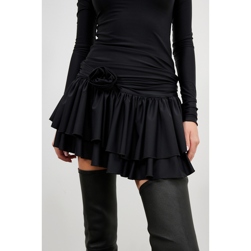 Thumbnail of Silene Mini Ruffles Black Dress image