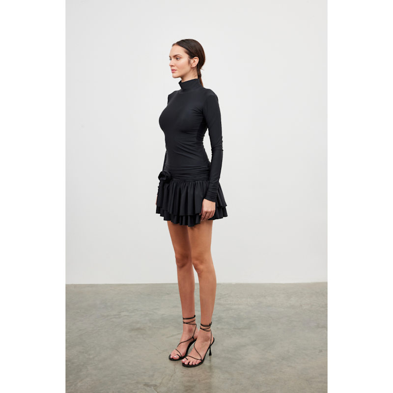 Thumbnail of Silene Mini Ruffles Black Dress image