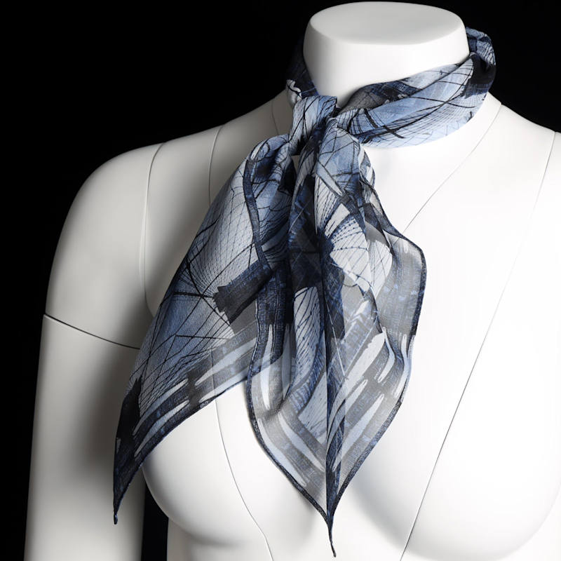 Thumbnail of Silk 26 Inch Square Scarf - Brooklyn Bridge - Blue image
