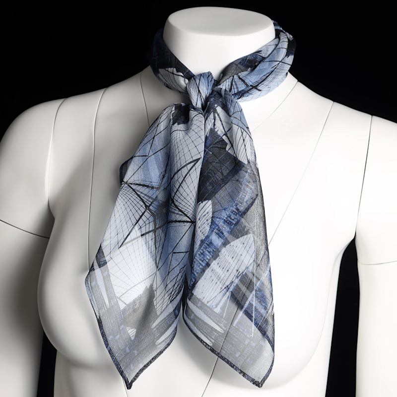 Thumbnail of Silk 26 Inch Square Scarf - Brooklyn Bridge - Blue image