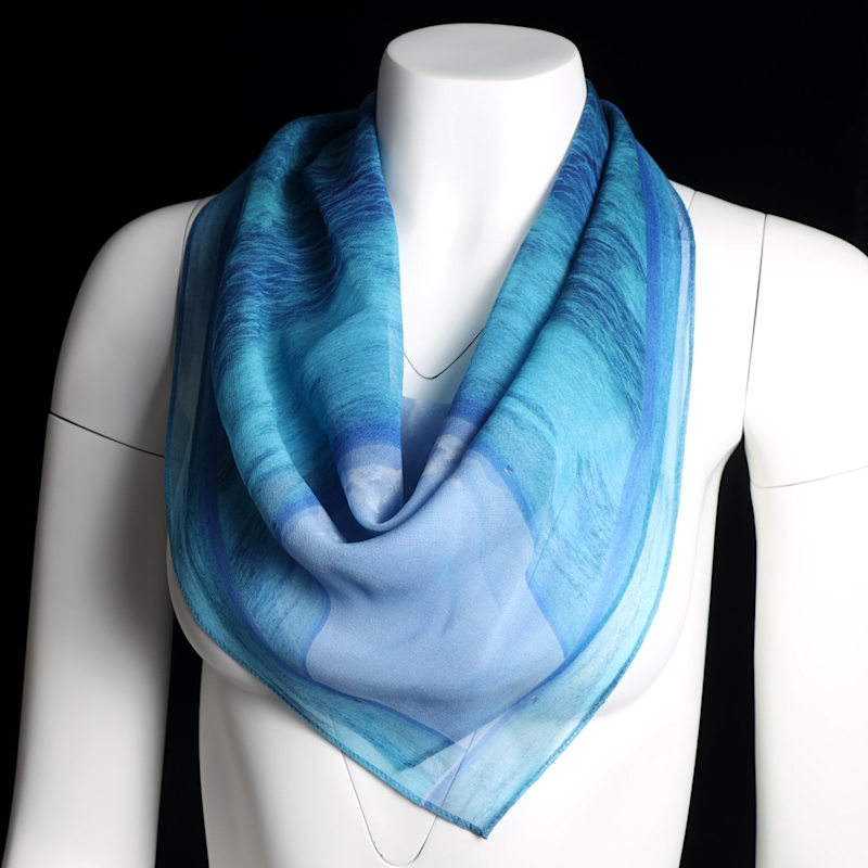 Thumbnail of Silk Square Scarf - Ocean And Sky - Blues & Teal image