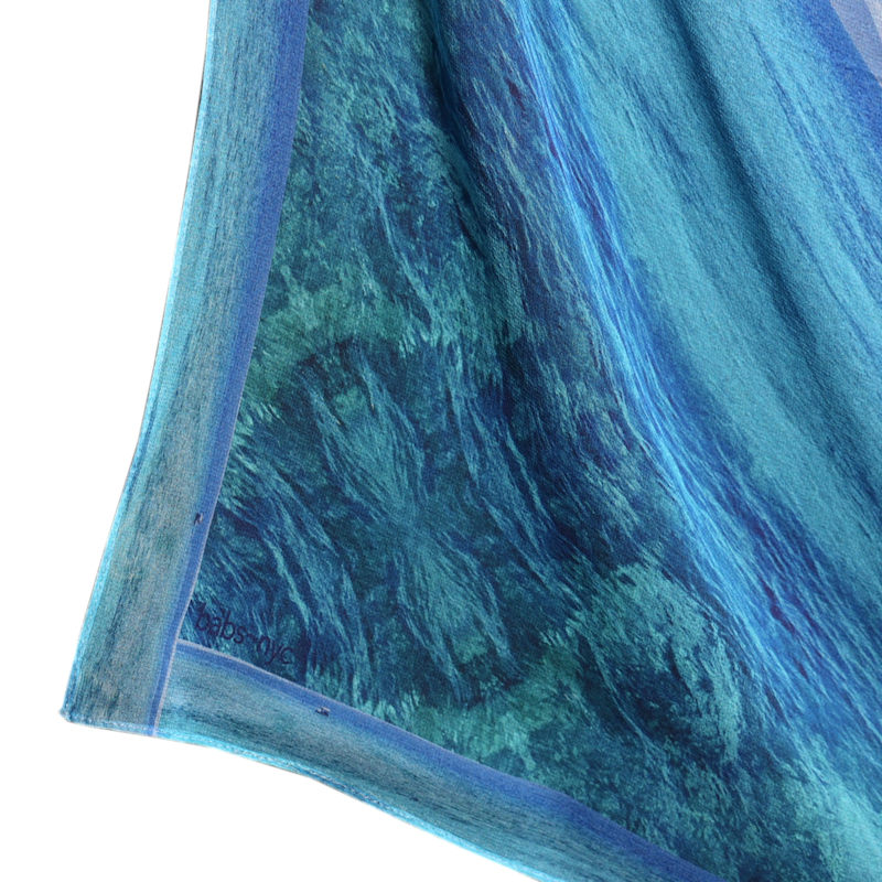 Thumbnail of Silk Square Scarf - Ocean And Sky - Blues & Teal image