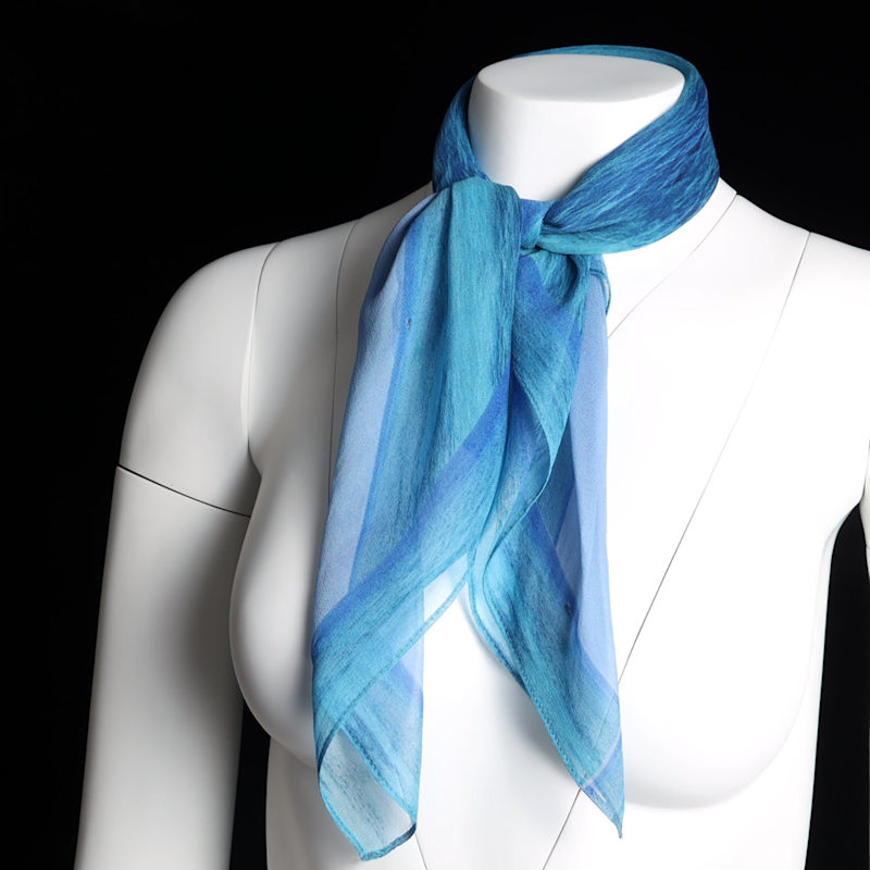 Thumbnail of Silk Square Scarf - Ocean And Sky - Blues & Teal image