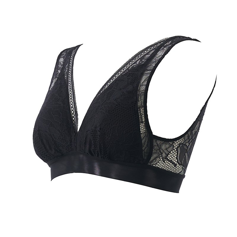Thumbnail of Ribbed Silk & Lacy Bra - White image