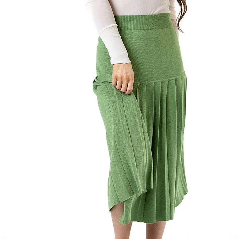 Thumbnail of Silk Cashmere Pleated Skirt - Green image