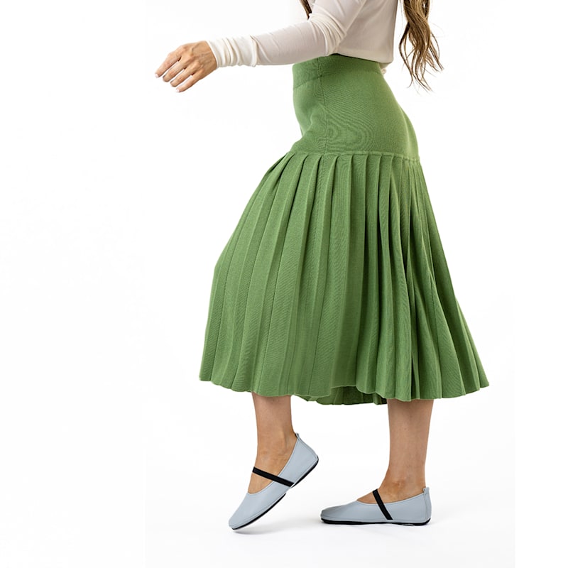 Thumbnail of Silk Cashmere Pleated Skirt - Green image