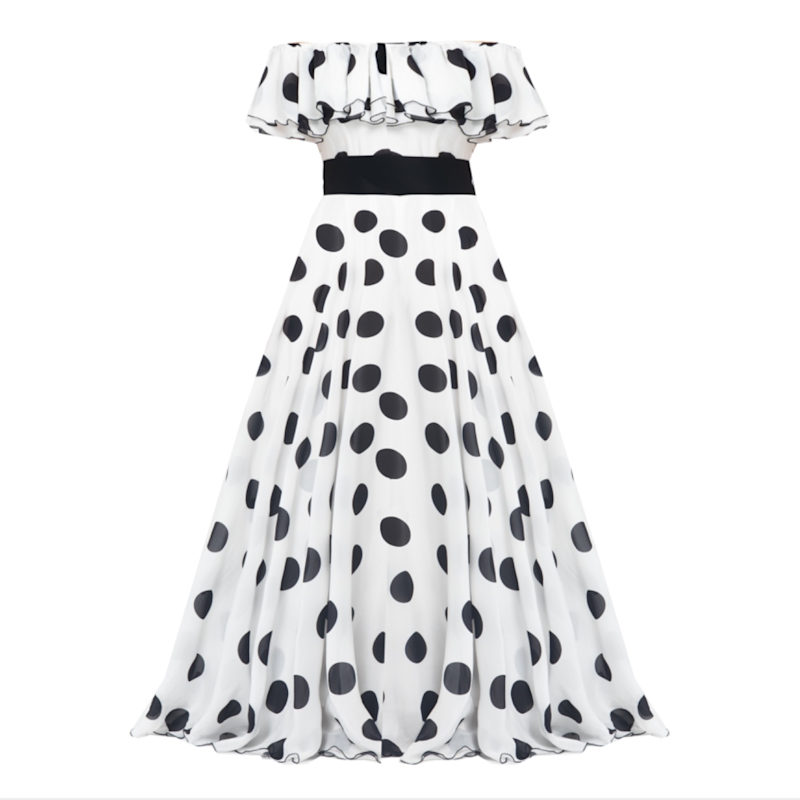 Thumbnail of 100% Silk Dress Scarlett Polka-Dots Midi image