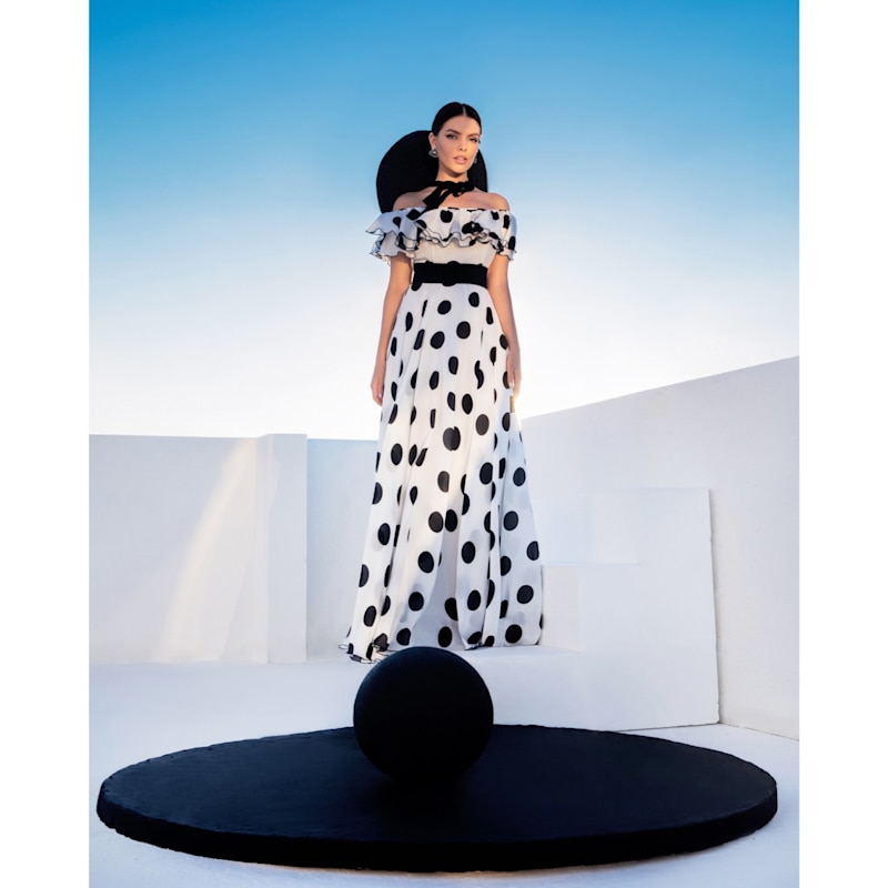 Thumbnail of Silk Dress Scarlett With Polka-Dot Print Maxi image