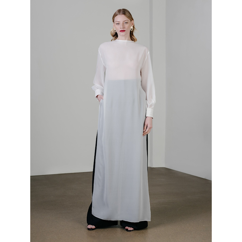 Thumbnail of Silk Floor-Length Blouse With Side Slit image