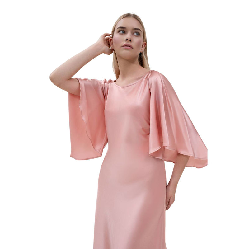 open lace back dress Dark Pink Satin Kimono Robe — Romantic Handmade Gift Xs/S / Dark Pink