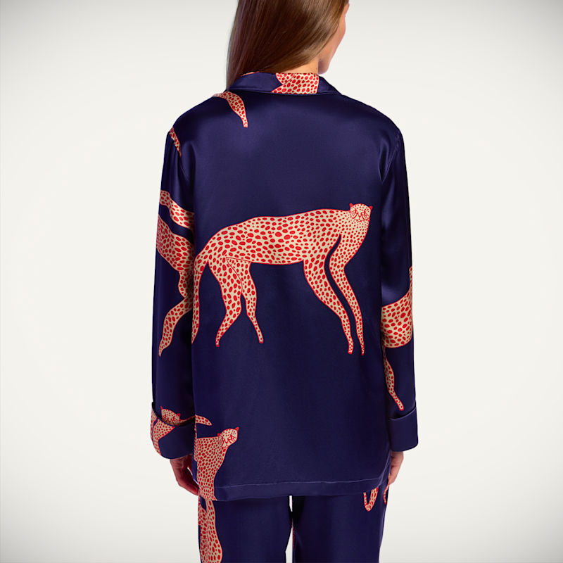Thumbnail of Women’S Long-Sleeve Silk Pyjama Shirt| Leopard Print image