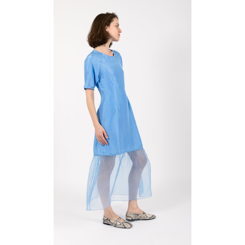 Thumbnail of Silk Organza Shift Dress Sky Blue - The Bella image