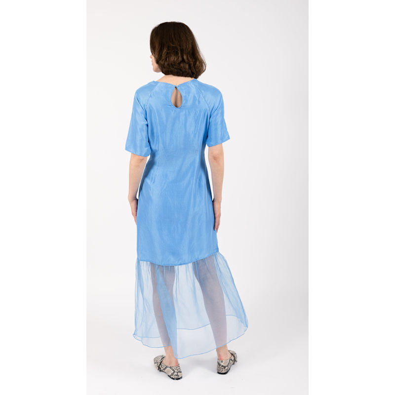 Thumbnail of Silk Organza Shift Dress Sky Blue - The Bella image