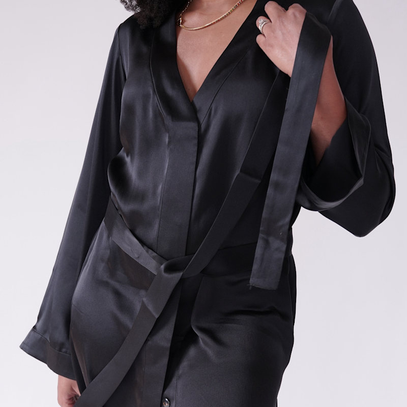 Thumbnail of Silk Shirt Dress In Black image