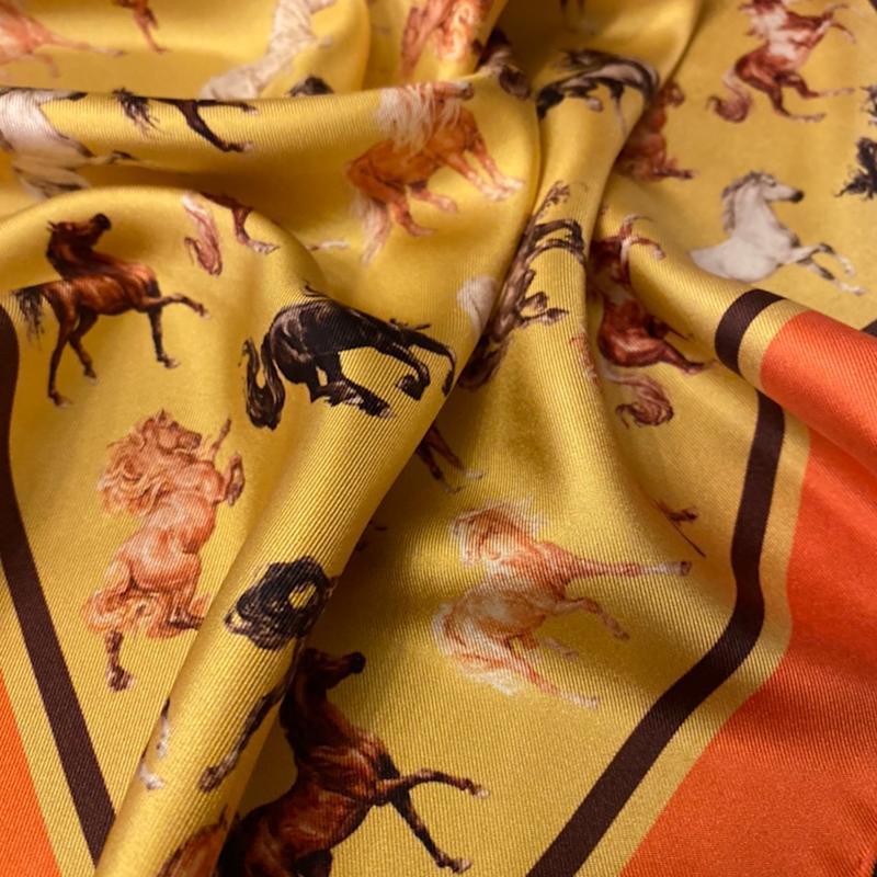Thumbnail of Silk Twill Pocket Square With Horses image