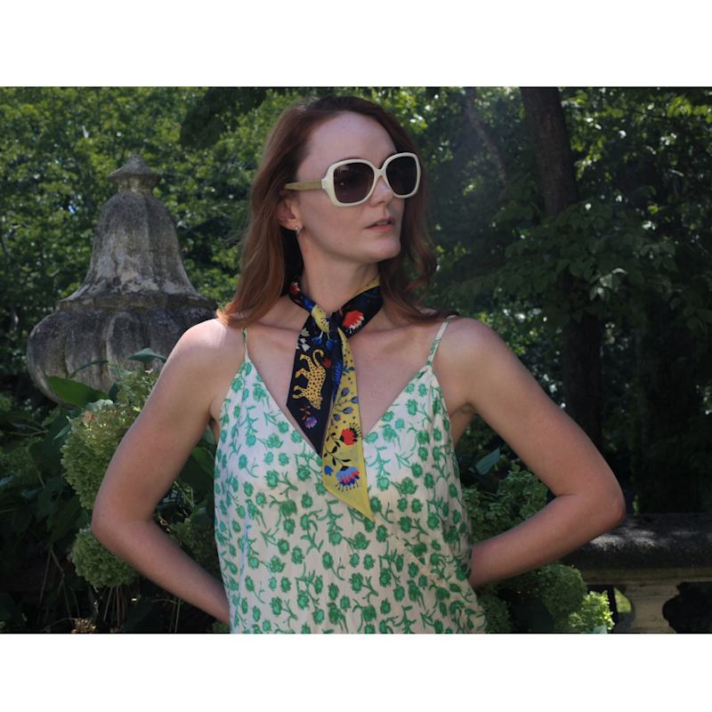 Thumbnail of Silk Skinny Scarf Of Amazon Rainforest Journey image
