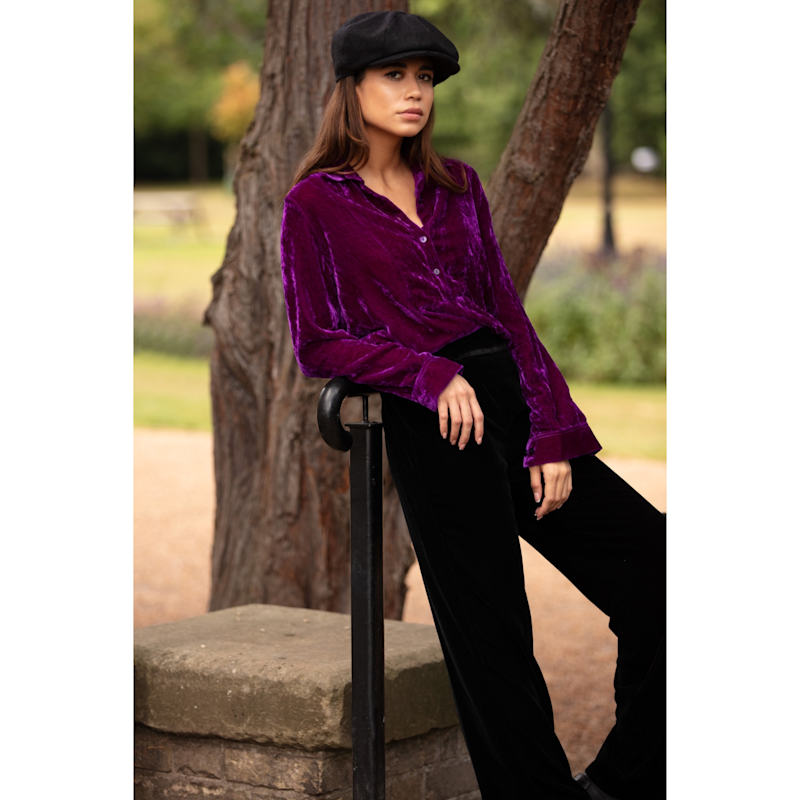 Thumbnail of Silk Velvet Shirt In Violet image