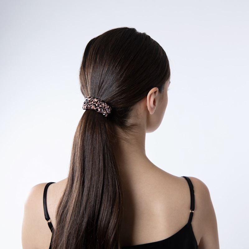 Thumbnail of Rose Gold Leopard Silk Works Skinny Scrunchies image