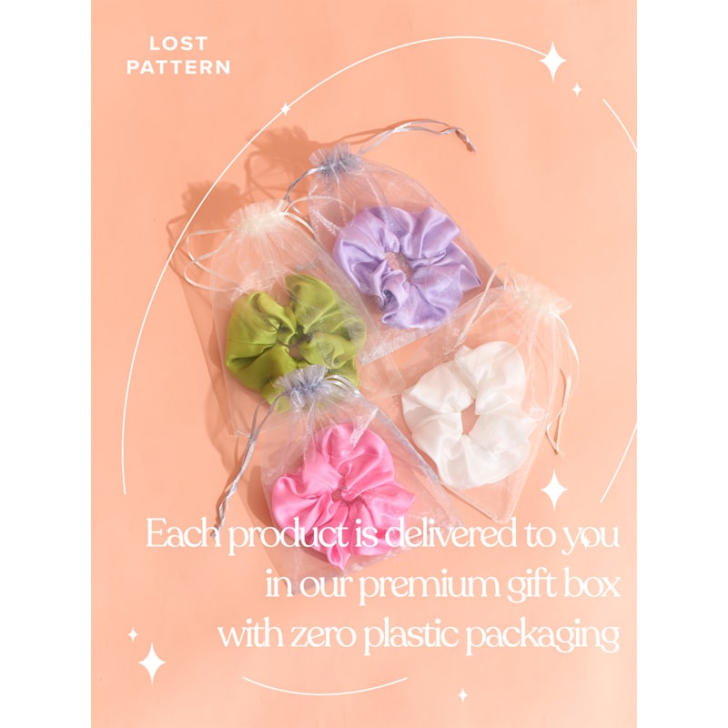 Thumbnail of "Silken Hair" Silk Scrunchie Hair Tie - Green image