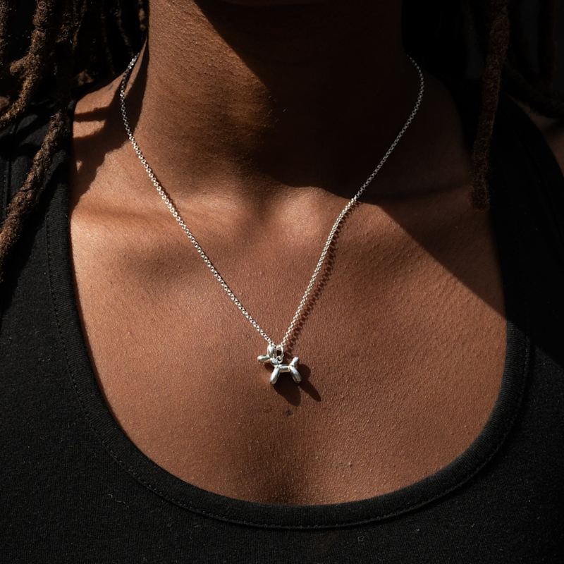 Silver Balloon Dog Charm Necklace | Scream Pretty | Wolf & Badger