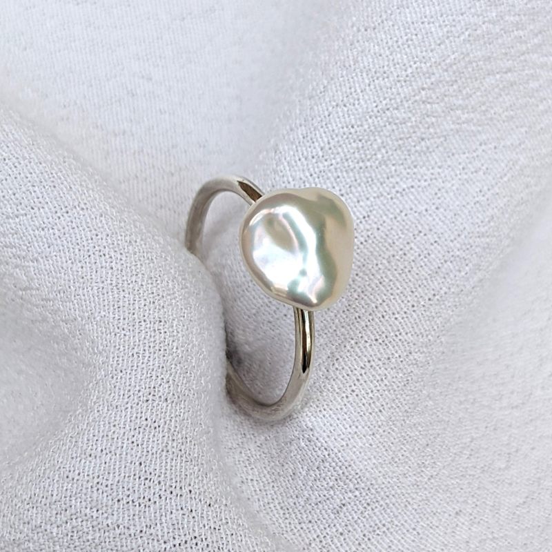 Thumbnail of Silver Baroque Pearl Ring image