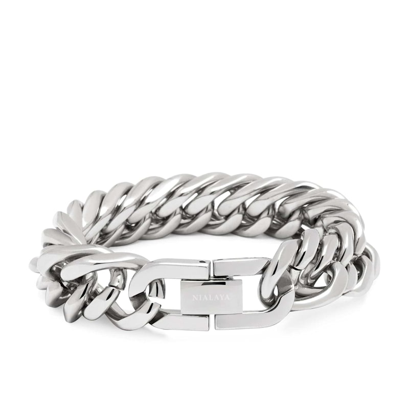 Thumbnail of Silver Chunky Cuban Chain Bracelet image