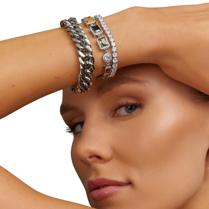 Thumbnail of Silver Chunky Cuban Chain Bracelet image
