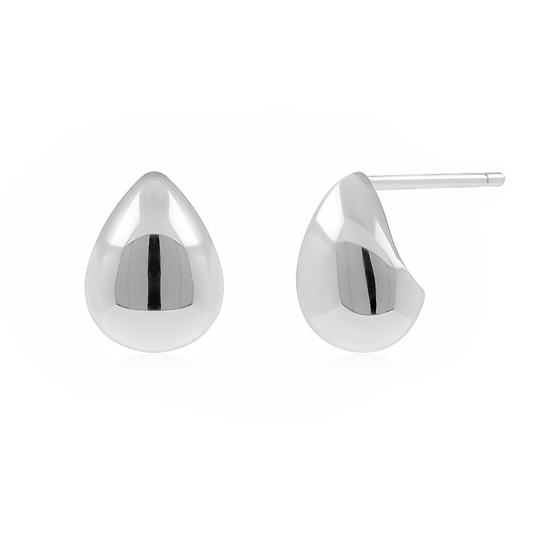 Thumbnail of Silver Dome Droplet Stud Earrings image