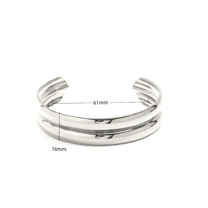Thumbnail of Silver Double Cuff Waterproof Bracelet image