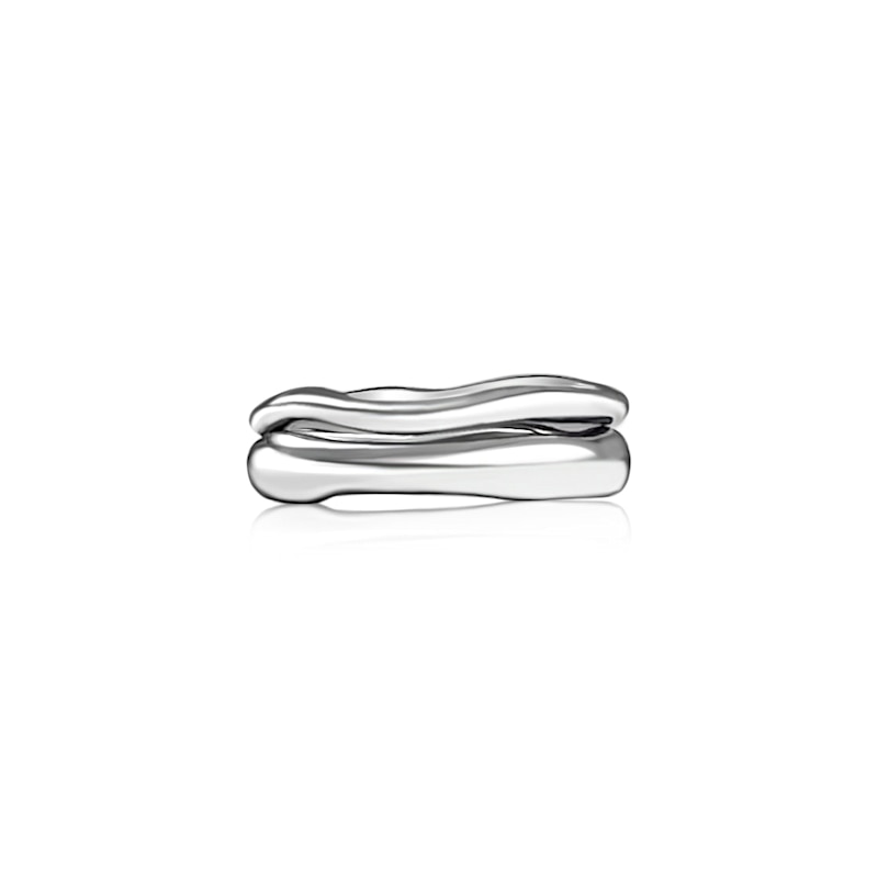Thumbnail of Silver Stacked Waterproof Rings image
